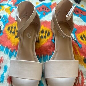 Cream Ankle Strap Sandals